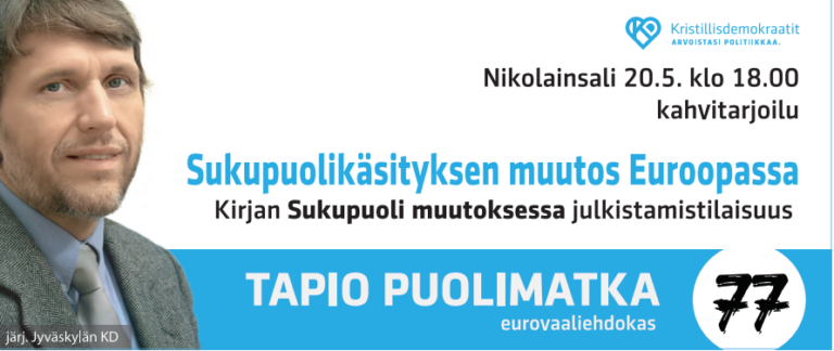 Tapio Puolimatkan Sukupuoli muutoksessa -kirjan julkistamistilaisuus 20.5.